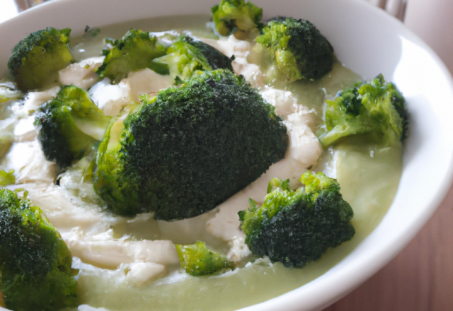 Velouté de brocolis au chèvre frais