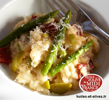 Risotto d’asperge et chorizo à l’huile d’olive