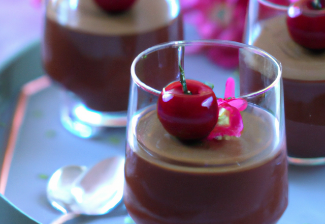 Verrine mousse au chocolat et cerise