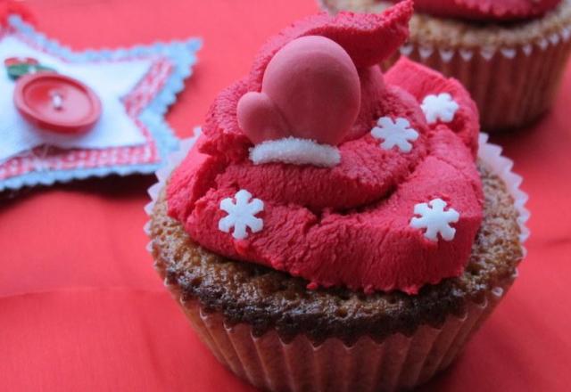 Cupcake aux framboises pour Noël