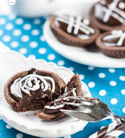 Tartelettes chocolat à la ganache choco/caramel