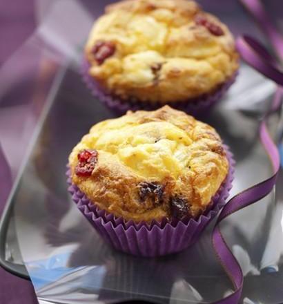 Muffins au Boursault et aux cranberries