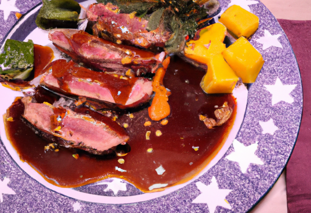 Magret de canard sauce miel et sapin