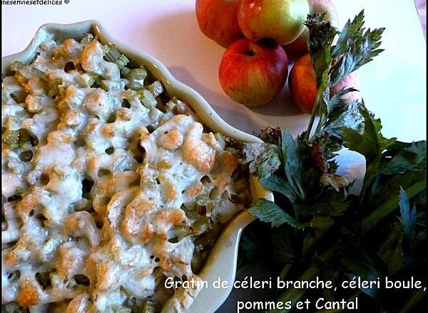 Gratin de céleri rave, branche et pommes