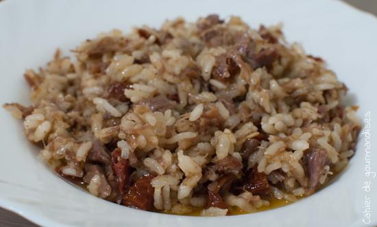 Risotto au confit de canard et tomates séchées