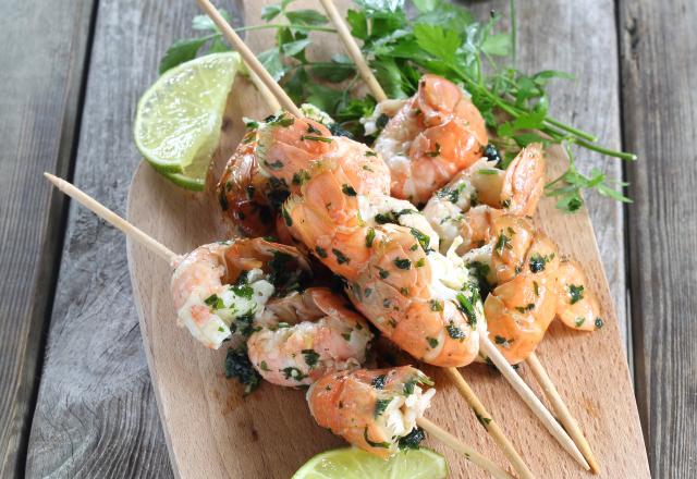 Brochettes de langoustines