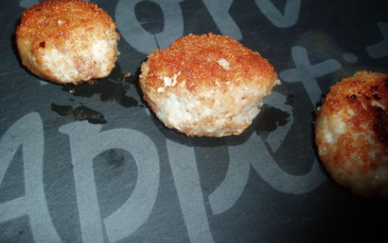 Croquettes de poulet à la pancetta et cœur de mozzarella