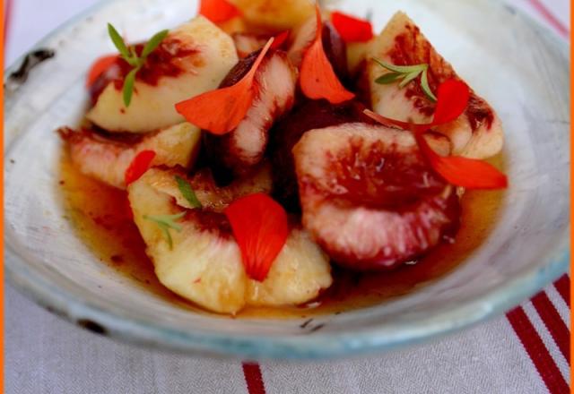 Salade de pêche 'sauvage' au curcuma frais