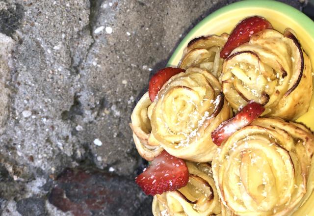 Roses feuilletées aux pommes faciles