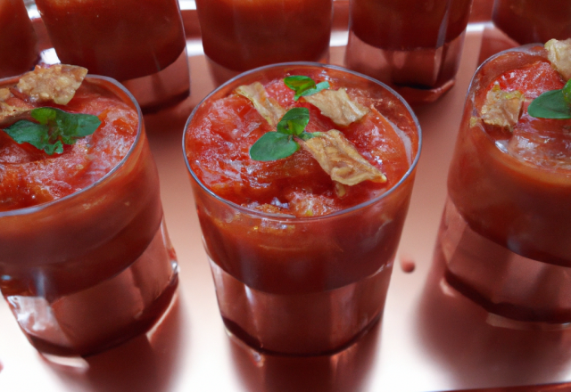 Verrines melba de tomate