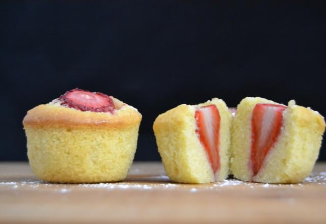 Muffins surprise à la fraise