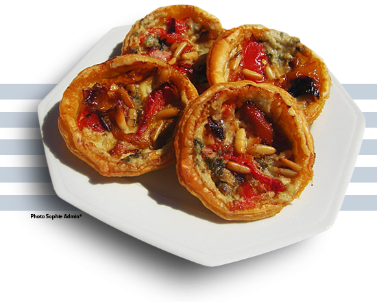 Tartelettes aux poivrons et au Roquefort