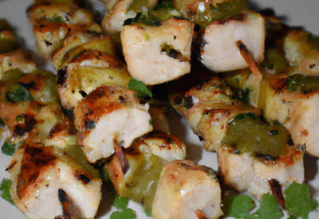 Brochettes de poulet à la citronelle