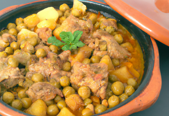 Tajine d'agneau aux petits pois facile