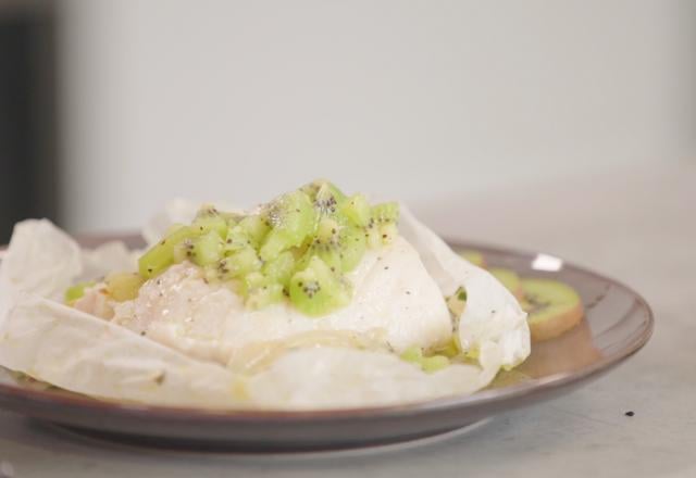 Papillotes de cabillaud au gingembre et au Kiwi de l’Adour IGP