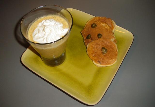 Velouté de poivrons et sa chantilly de chèvre