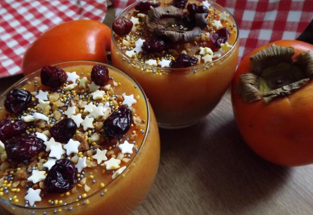 Verrines de compote de Poire et purée de kaki