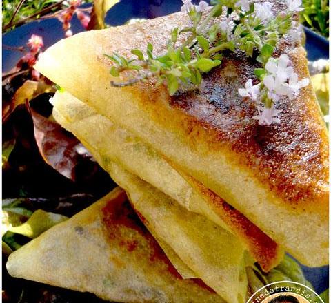 Samoussas au fromage de chèvre et légumes