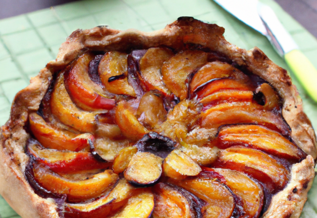 Tarte aux nectarines et raisins secs