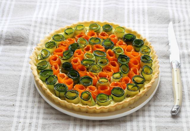 Tarte fleurs de courgettes et carottes