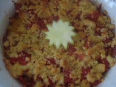 Crumble de poulet aux tomates et aux courgettes