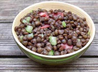 Salade de lentilles au foie gras