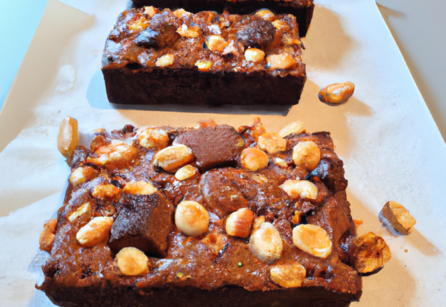 Brownie aux pépites de nougatine et noix