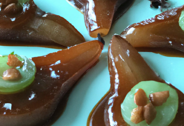 Croquant caramélisé aux poires et aux marrons glacés