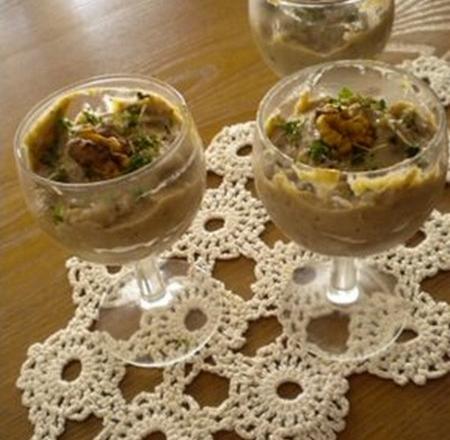 Verrine à la crème de champignons