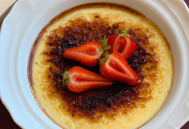 Crème brûlée à la vanille et aux fraises