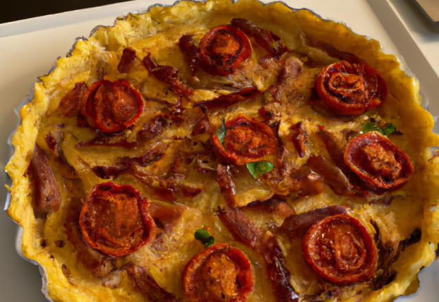 Tarte à la tomate et lardons