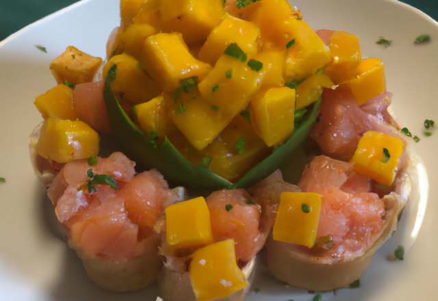 Tartare de saumon et mangue