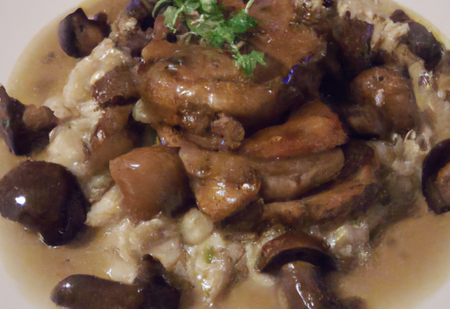 Risotto aux cèpes et sauce au foie gras