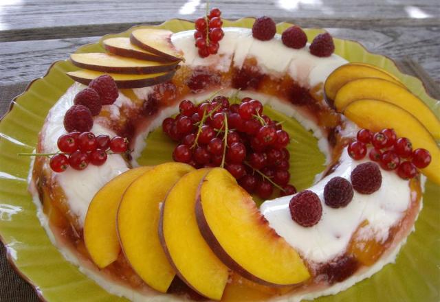 Savarin à la panacotta et gelée de fruit