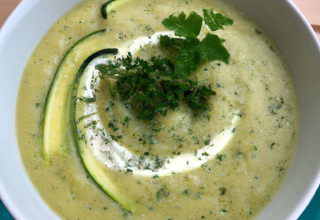 Velouté de courgettes aux herbes aromatiques