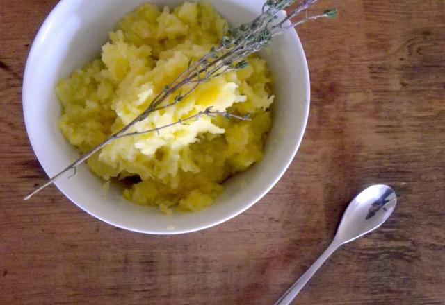 Ecrasé de rutabaga et pommes de terre au thym et à la Tomme de Montagne