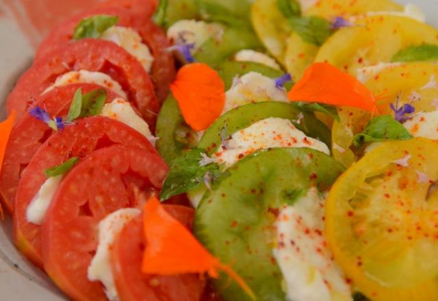 Tomates, mozzarella et basilic