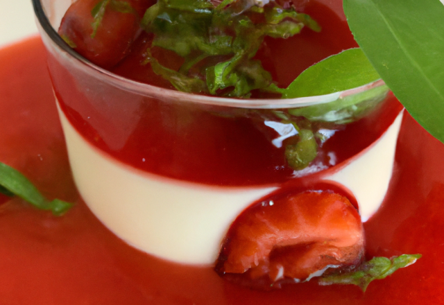 Panna cotta fraise/ basilic