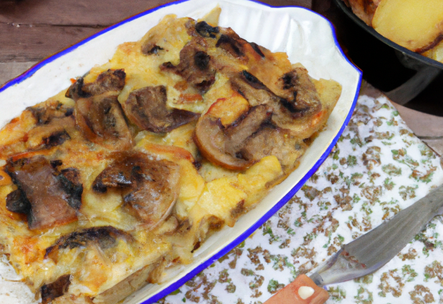 Gâteau de pommes de terre sauce champignons