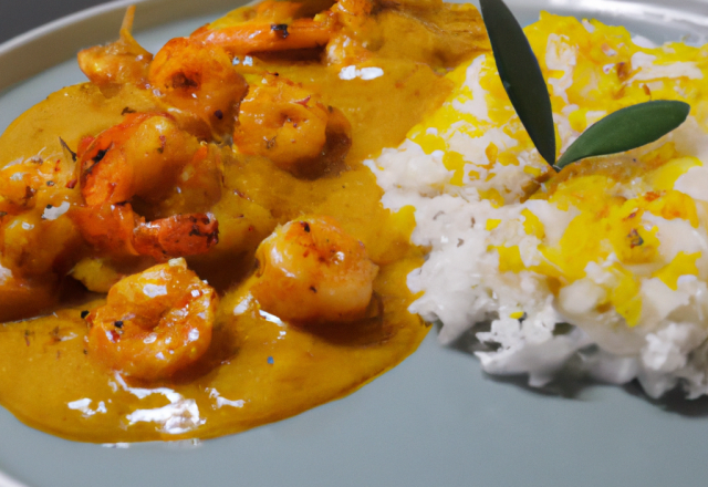 Riz aux crevettes et au curry