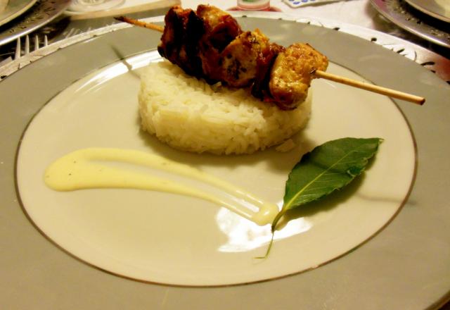 Brochettes au citron et huile d'olive