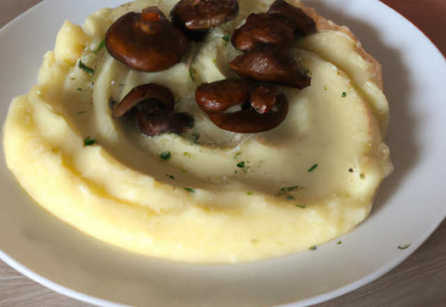 Purée de patates douces et champignons