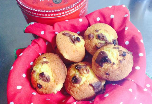 Muffins aux pépites de chocolat au lait et noisettes