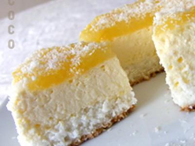 Cheesecake noix de coco et mangue anisée