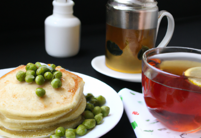 Pancake aux petits pois et au thé vert