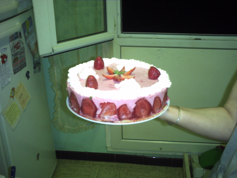 Entremets fraises et framboises