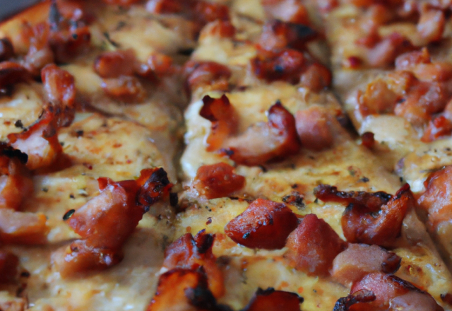 Pizza au poulet et bacon