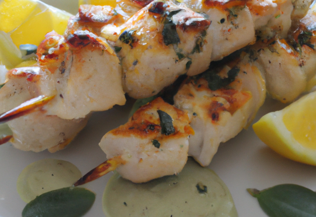 Brochettes de poulet au citron