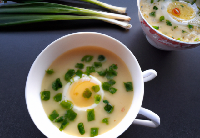 Soupe à l'œuf et à la ciboulette