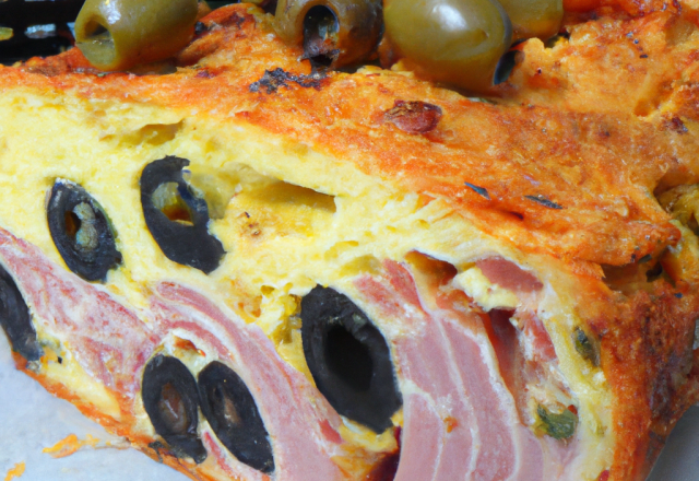 Cake au jambon et olives en machine a pain